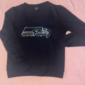 Seahawks Sweatshirt “rhinestone logo” sweatshirt